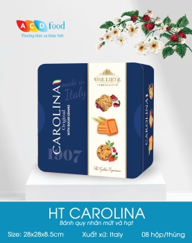Bánh quy hộp thiếc nhân mứt, hạt Carolina 675g